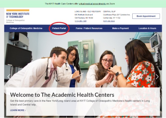 The healow patient portal sign up screen