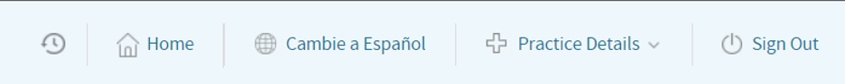 The healow patient portal top navigation bar